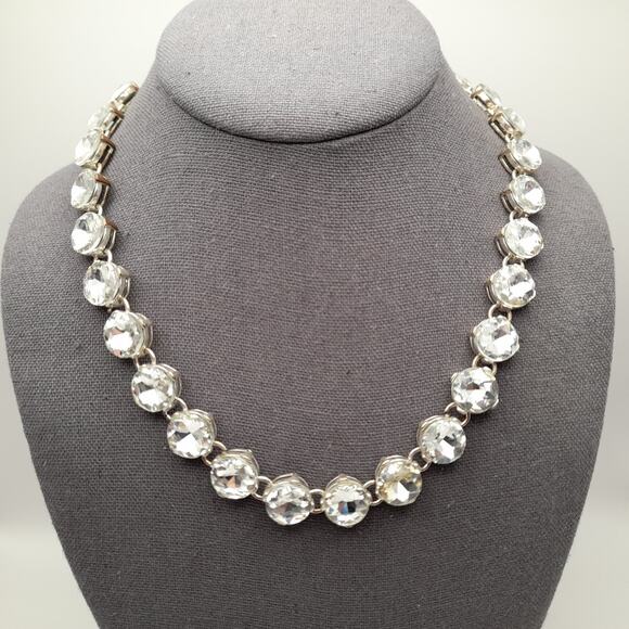 Vintage Chaps Rhinestone Choker Necklace Distressed - Picture 3 of 9